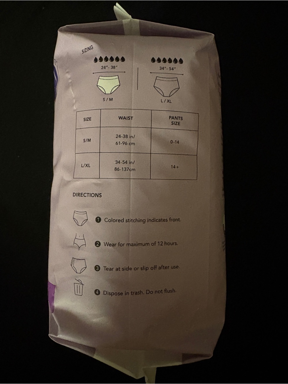 Rael Organic Cotton Disposable Period Underwear S/M Heavy Flow 5 Count - Picture 3 of 6